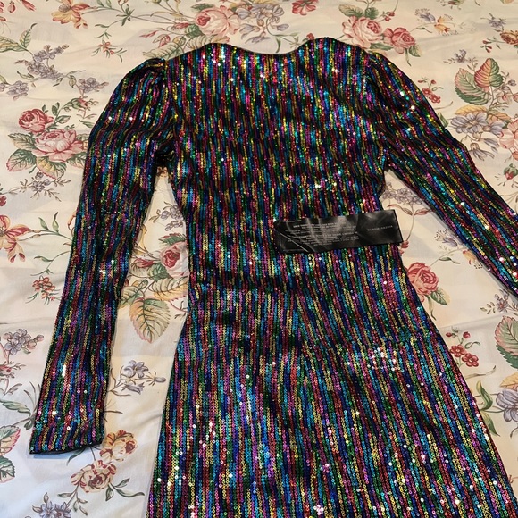 Rainbow sequin Taylor Swift style party dress by BCBG Maxazria size xxs - Picture 6 of 8